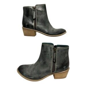 Roan By Bed Stu Women’s Liz Gray Black Leather Ankle Boots Booties Size US 8.5